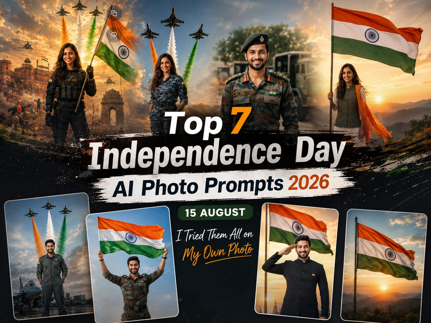 Top 7 Independence Day AI Photo Prompts 2026 (15 August) — I Tried Them All on My Own Photo