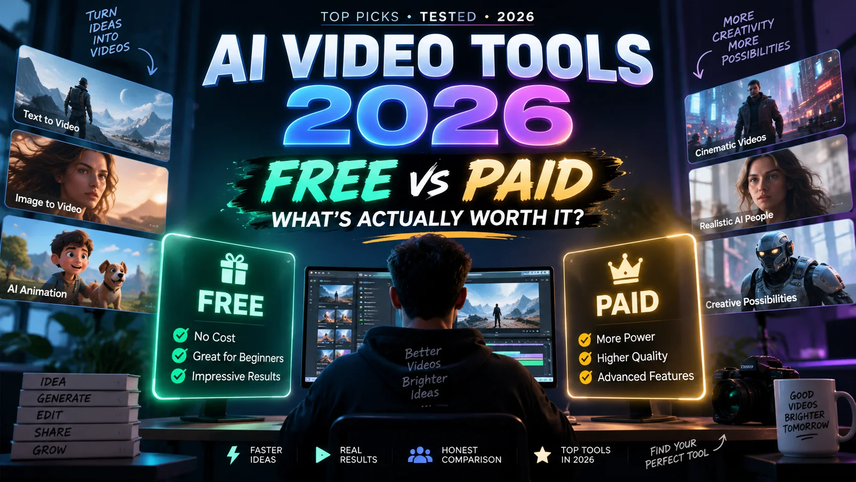 Top AI Video Generation Tools 2026: What's Free, What's Worth Paying For