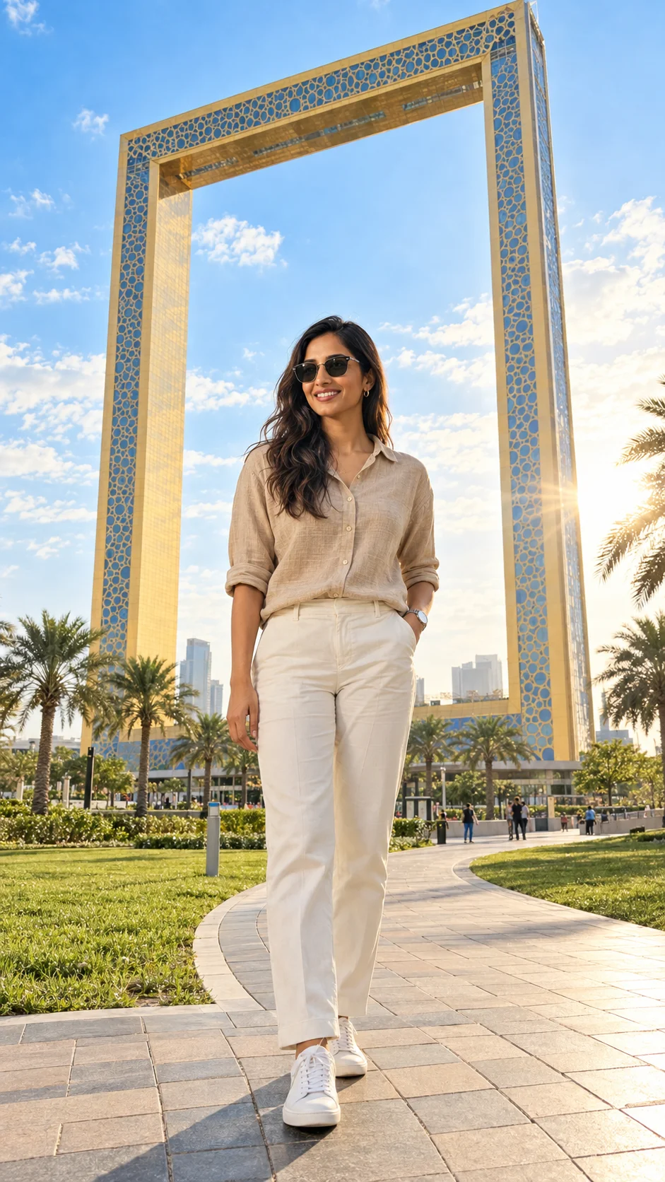 Dubai Frame Golden Hour AI Prompt
