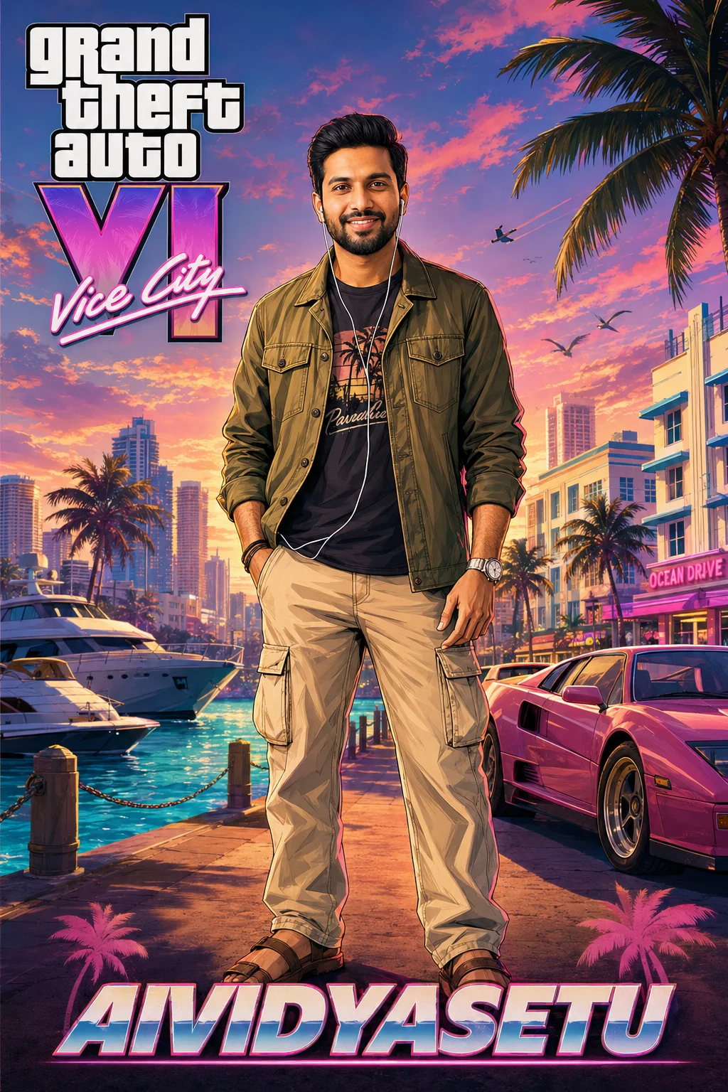 GTA 6 Vice City Character Using A