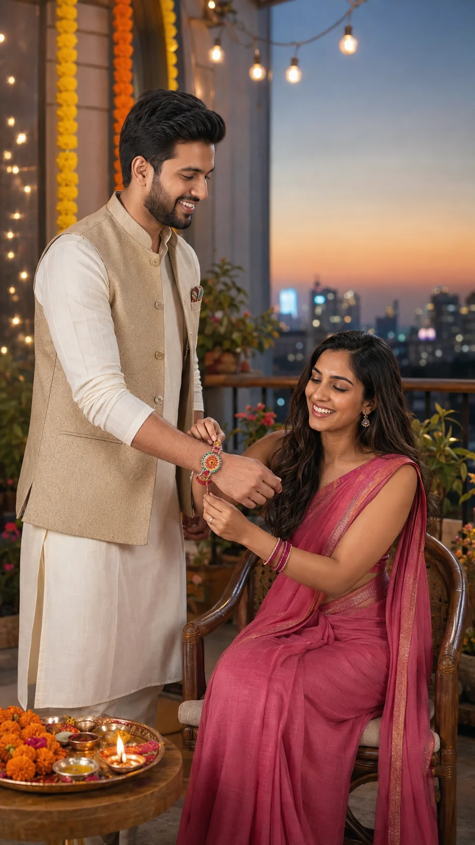Raksha Bandhan 2026 Balcony Celebration AI Photo Prompt