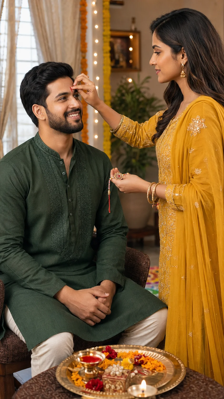 Raksha Bandhan 2026 Tilak Ceremony AI Photo Prompt