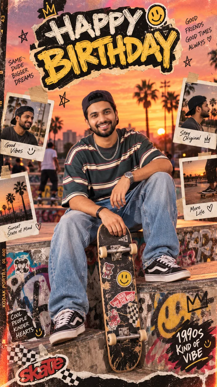 Retro Skater Birthday Story
