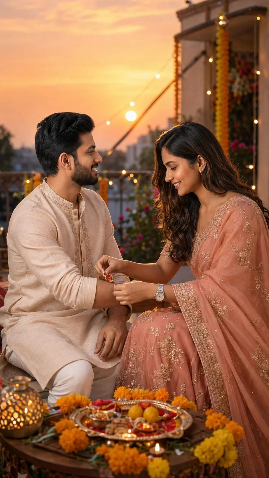 Terrace Raksha Bandhan Sunset
