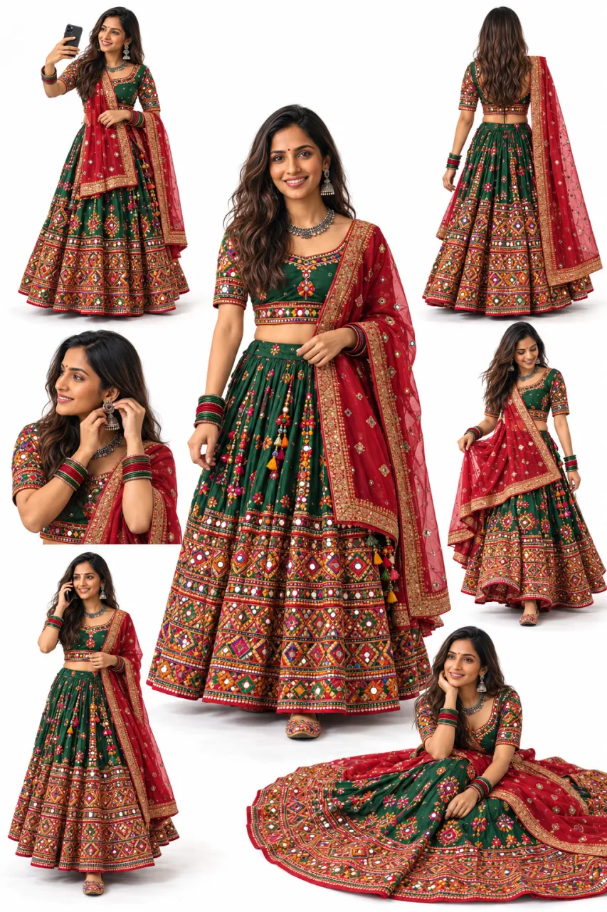 Traditional Chaniya Choli AI Photo Prompt #Navratri