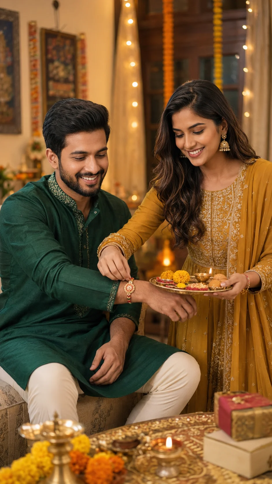 Traditional Home Rakhi Ceremony