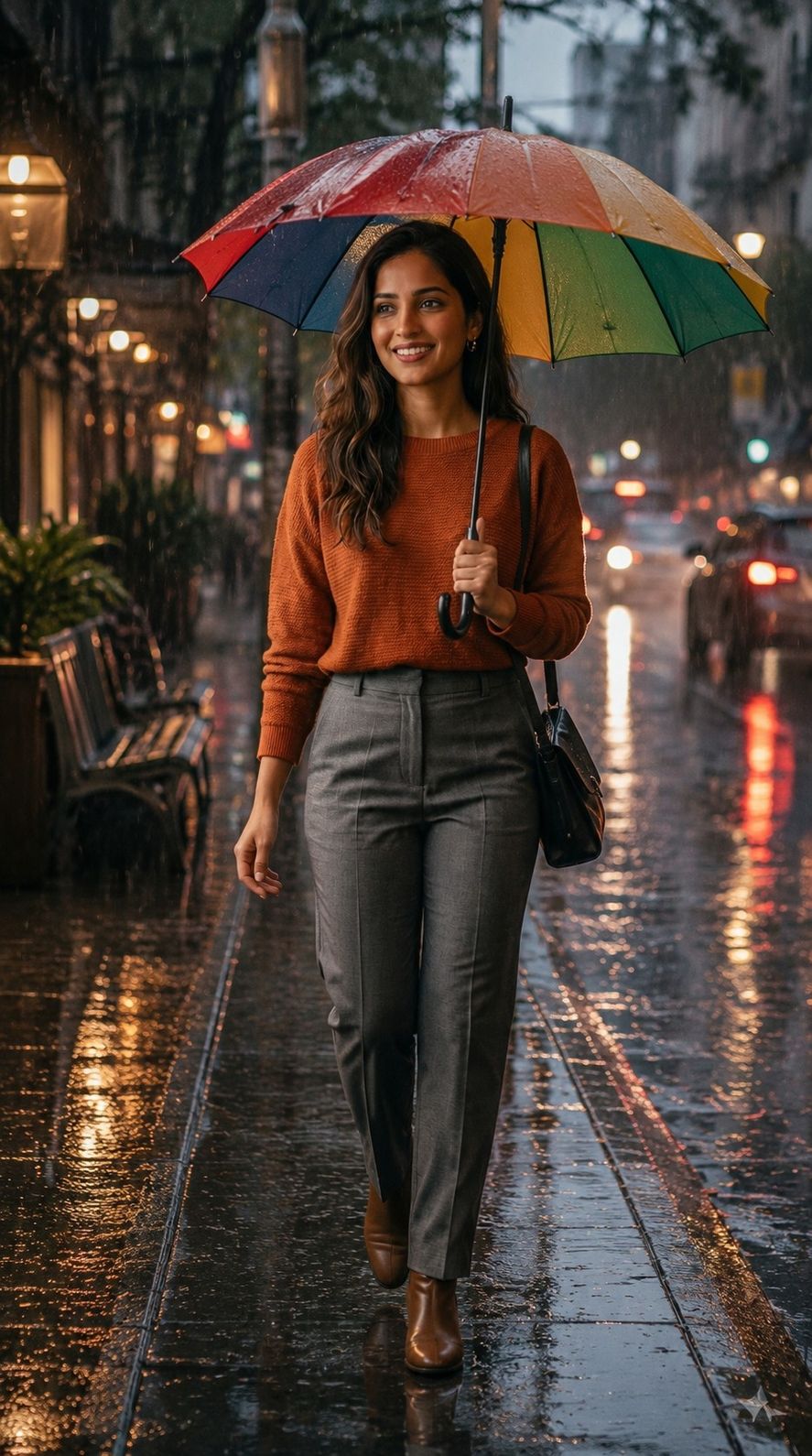 Cinematic Rainy Street Portrait