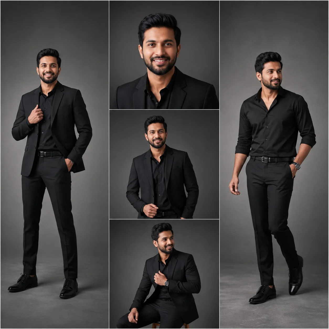 Triple-Panel Black Suit